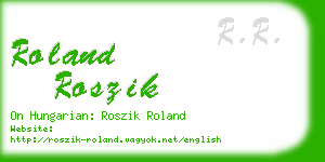 roland roszik business card